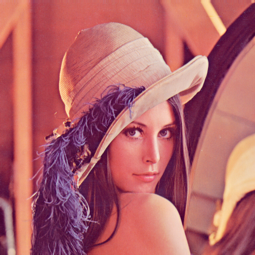 The Lenna test image, 512 by 512 pixels
