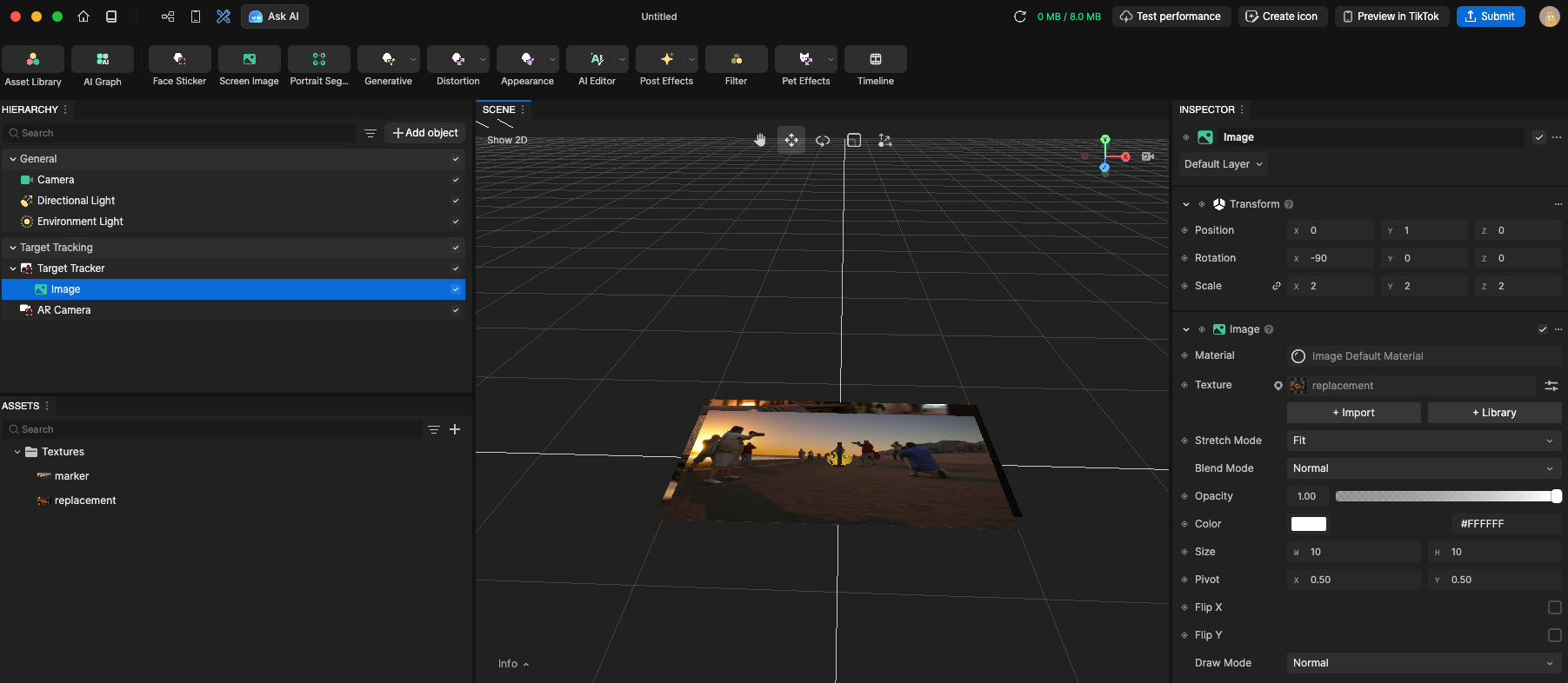 Effect House Adjust 3D Image