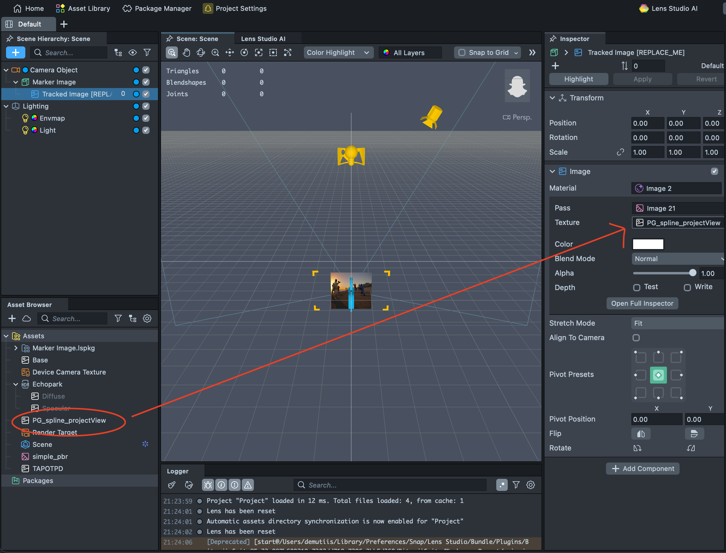 Lens Studio Tracked Texture